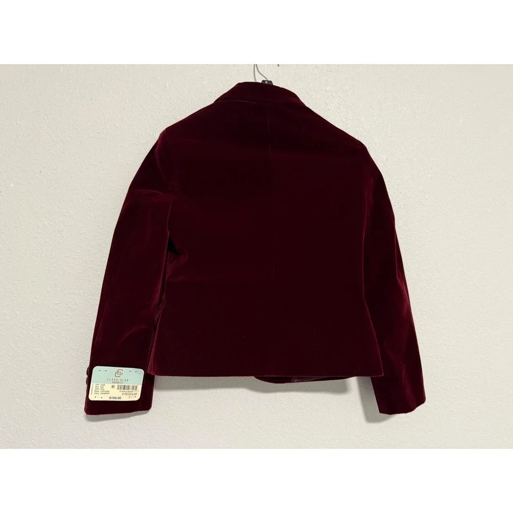 Class Club Boys Modern Fit Burgundy Velvet Blazer Jacket Size 8
